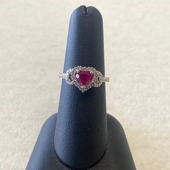 Ruby Heart Shaped Kay Jewelers Ruby Ring Lab-Created Ruby Heart